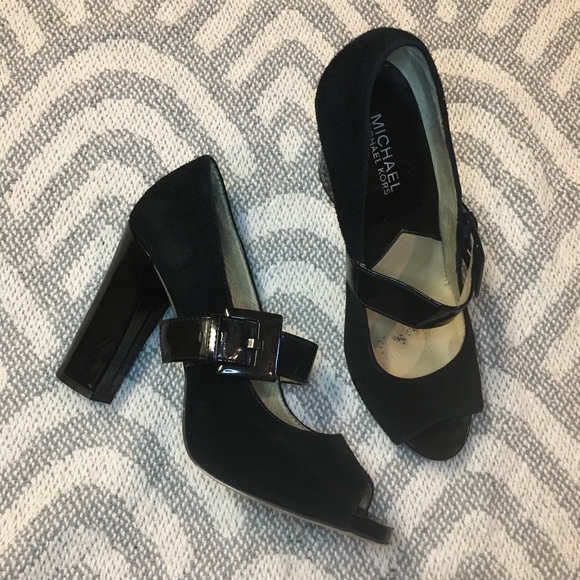 MICHAEL MICHAEL KORS Black PeepToe Mary Jane Pumps